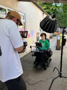 Cole being photographed